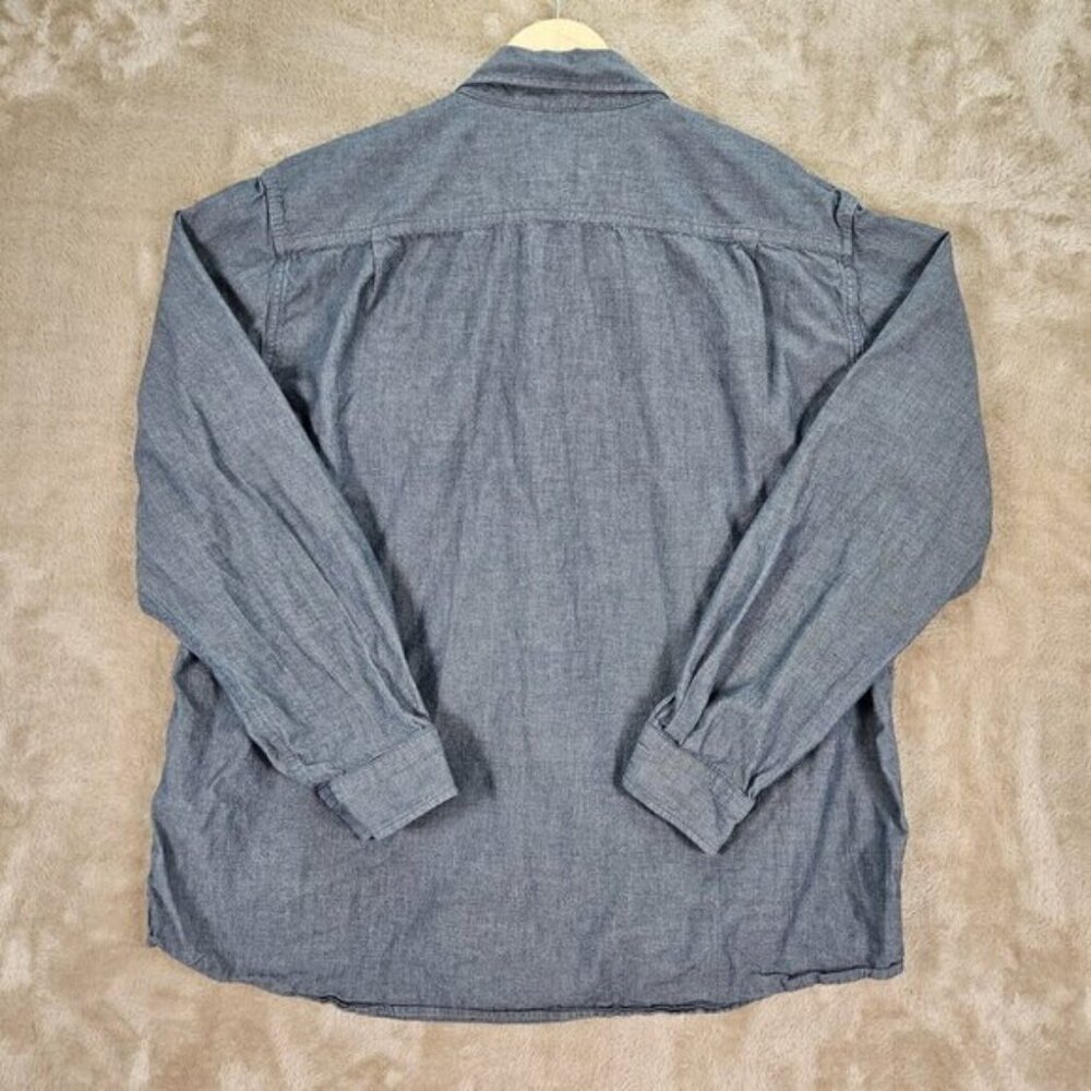 Carhartt Shirt Button-Down Gray Pocket Loose Fit Long Sleeve Mens Sz XL Workwear - Picture 2 of 10